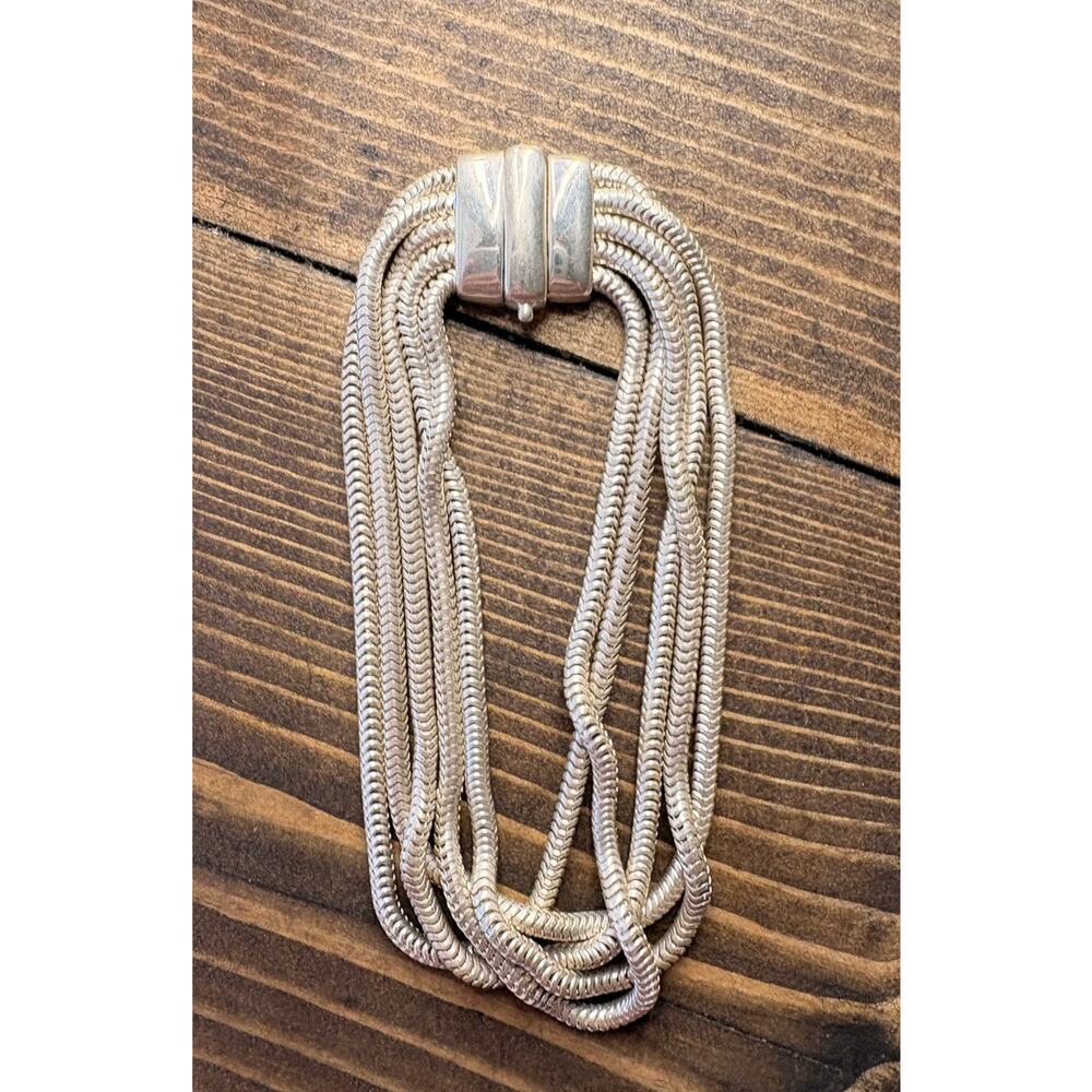 JOSEPH ESPASITO 5 STRAND STERLING SILVER BRACELET MARKED 925 ESPO SIG